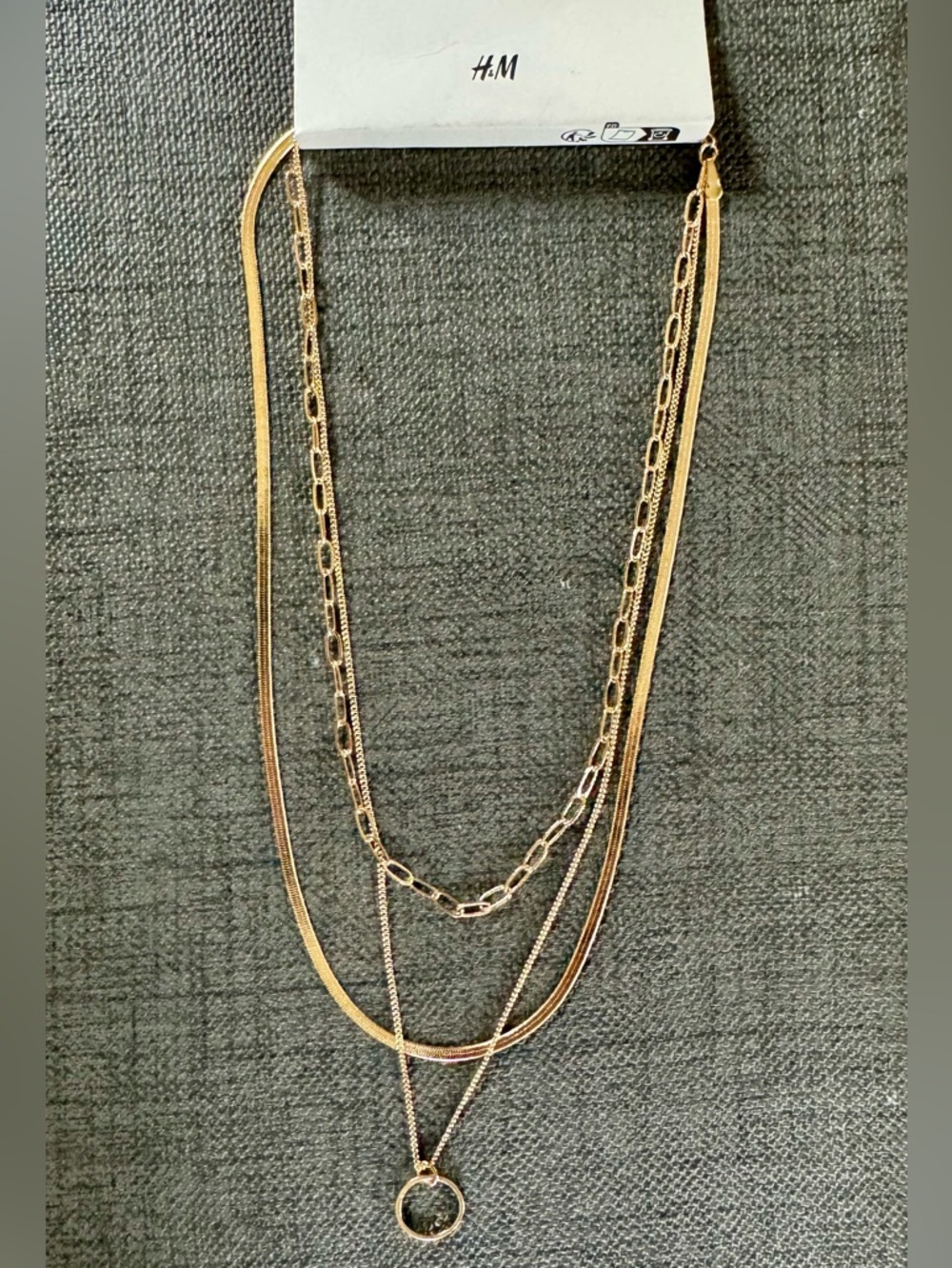 H&M Layered Gold-Tone Mixed Chain Necklace